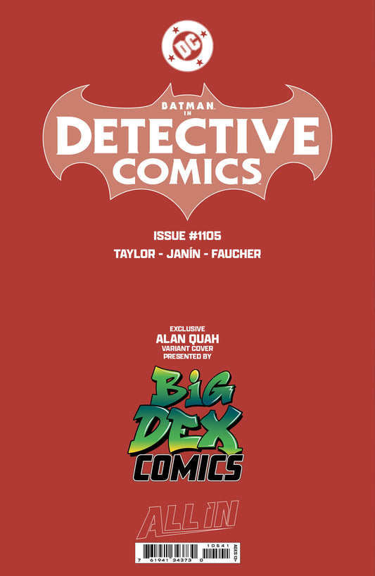 Batman Detective Comics #1105 ALAN QUAH Exclusive Trade Dress