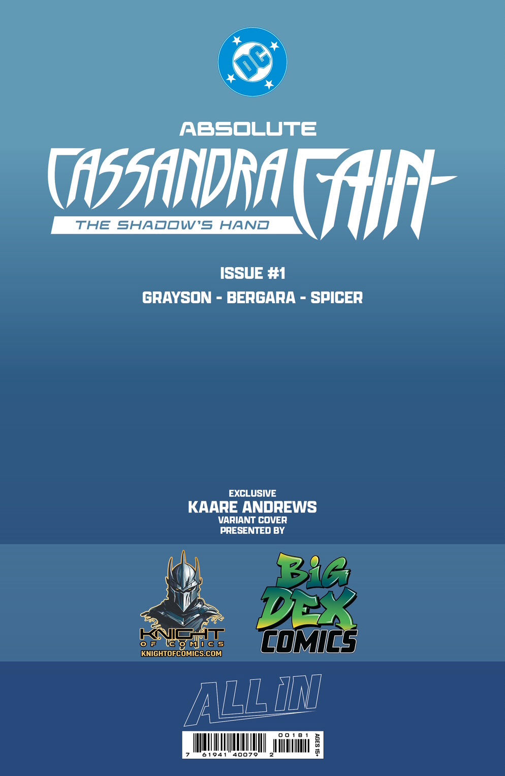 Absolute Cassandra Cain: The Shadow's Hand #1 KAARE ANDREWS Big Dex NYCC Exclusive Variants (PRE-ORDER)