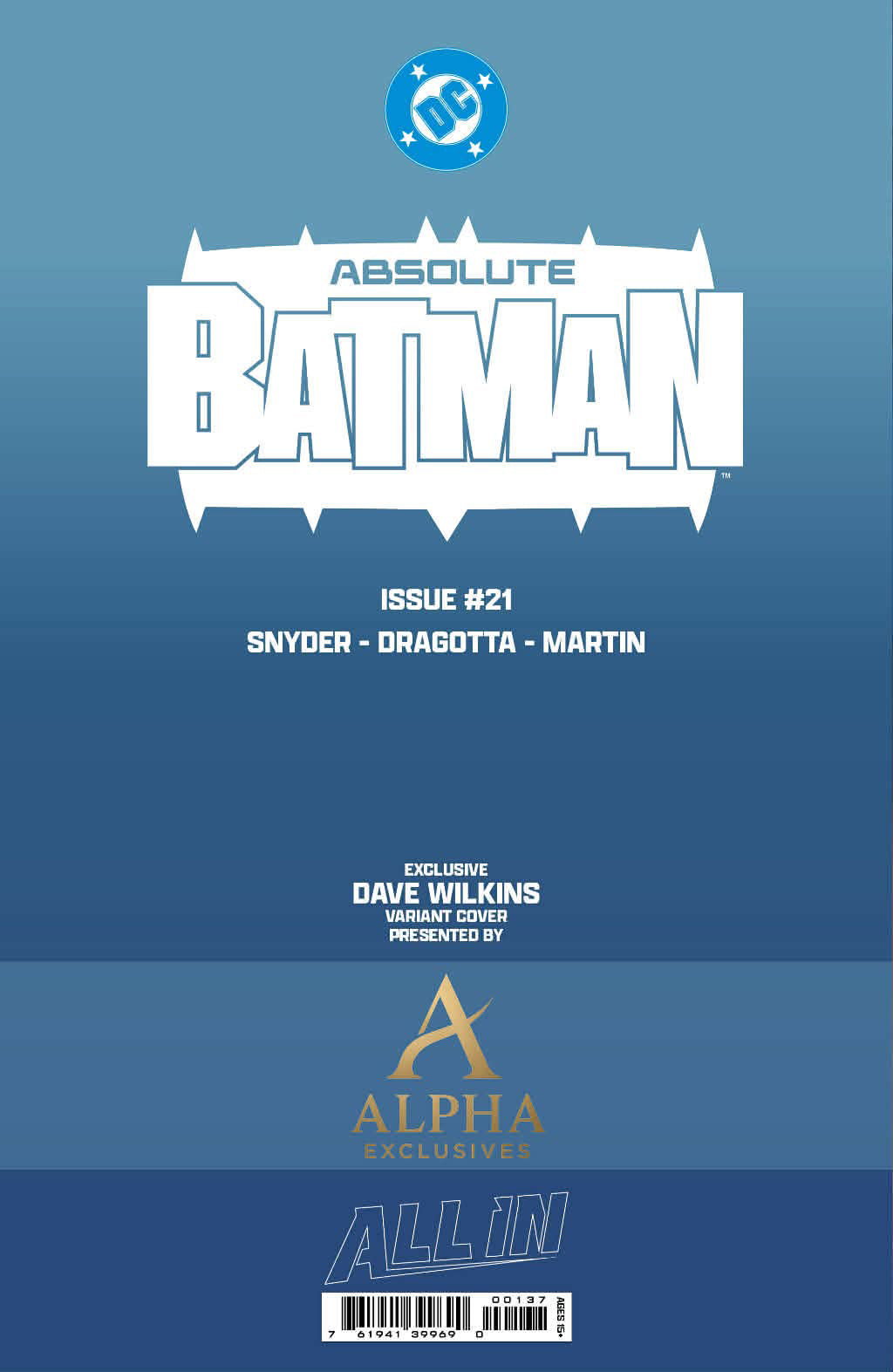Absolute Batman #21 DAVE WILKINS HeroesCon Exclusive Trade Dress