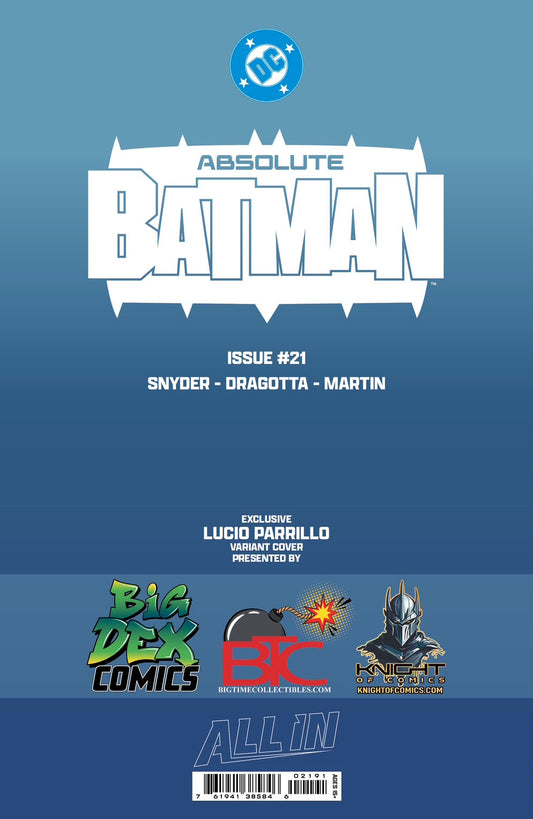 Absolute Batman #21 Lucio Parillo HeroesCon Exclusive Trade Variant Cover Back