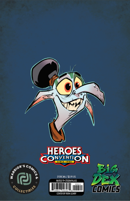Back cover of D'Orc #4 Ron Leary Big Dex Comics HeroesCon Exclusive Virgin Variant Scout Comics