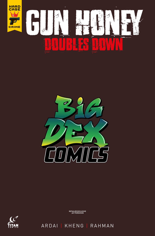 Gun Honey Doubles Down #1 Jay Ferguson HeroesCon Exclusive Virgin Variant comic book back cover from Big Dex Comics