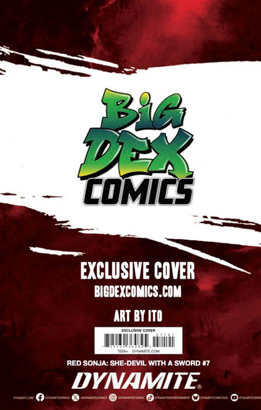 Red Sonja: She-Devil With a Sword #7 ITO Big Dex Exclusive Virgin Variant LTD 500 (PRE-ORDER)