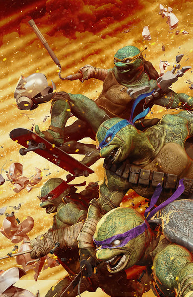 Teenage Mutant Ninja Turtles #300 (#20) Big Dex Comics Exclusive Björn Barends Yellow Virgin Variant Cover