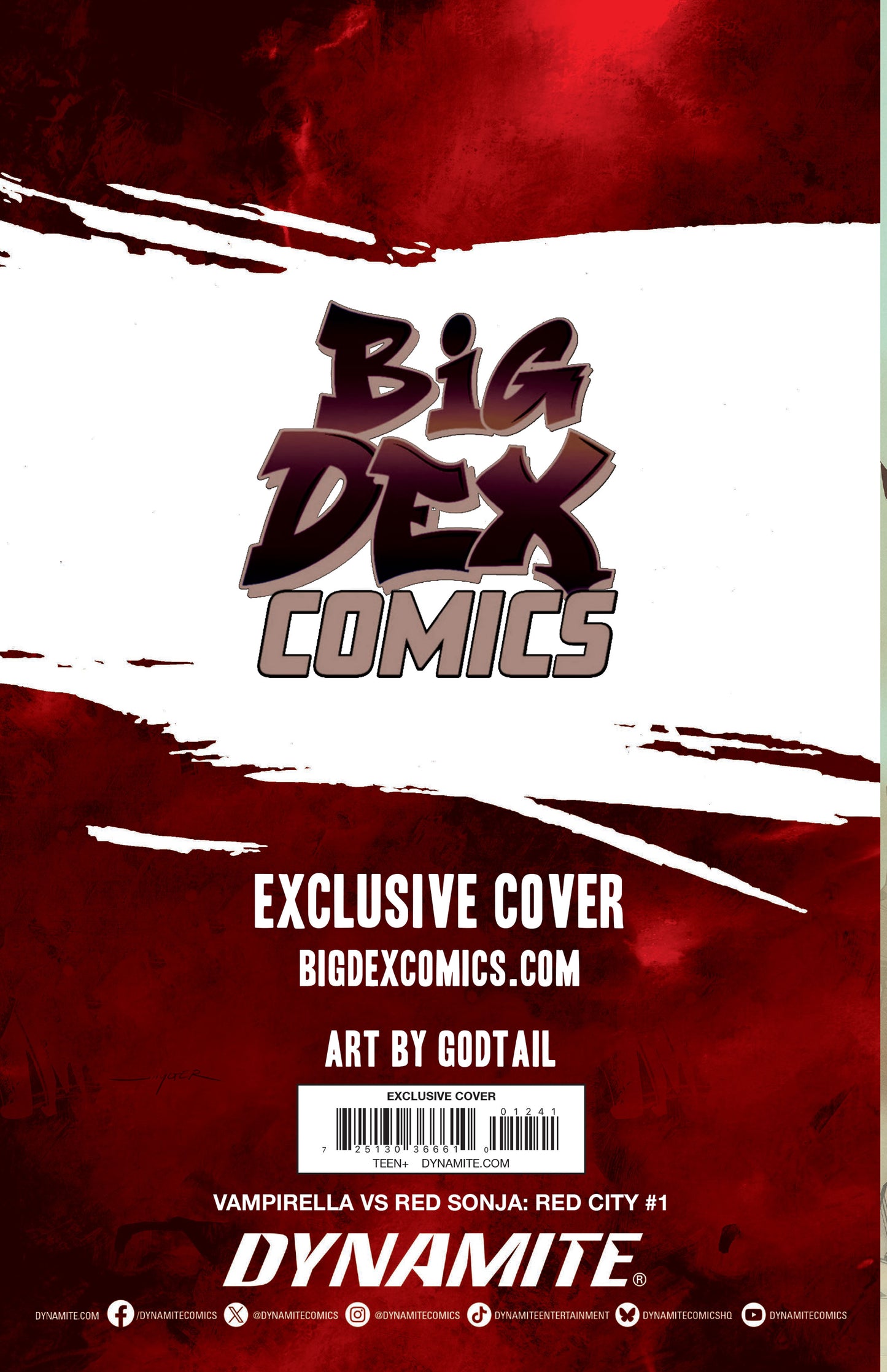 Vampirella vs. Red Sonja: Red City #1 Big Dex Exclusive SILVER Virgin Variant (PRE-ORDER)