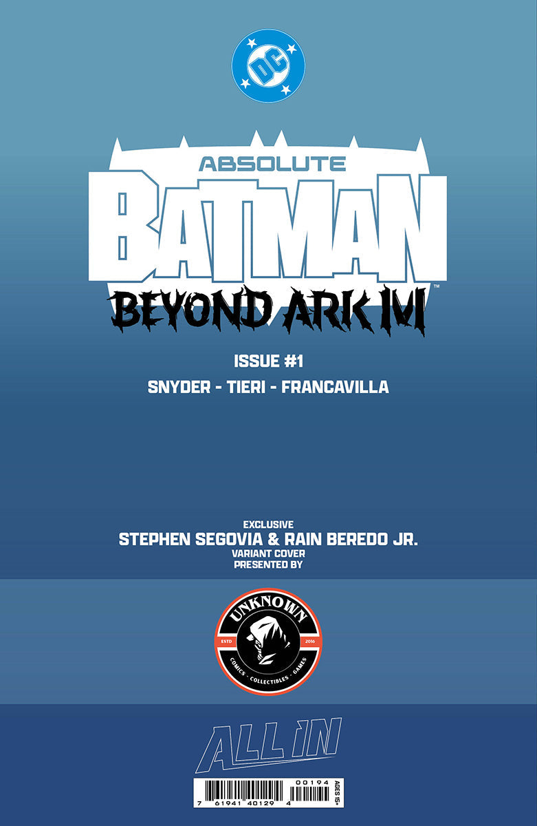[FOIL] ABSOLUTE BATMAN BEYOND ARK M #1 STEPHEN SEGOVIA EXCLUSIVE VIRGIN VAR (12/16/2026)