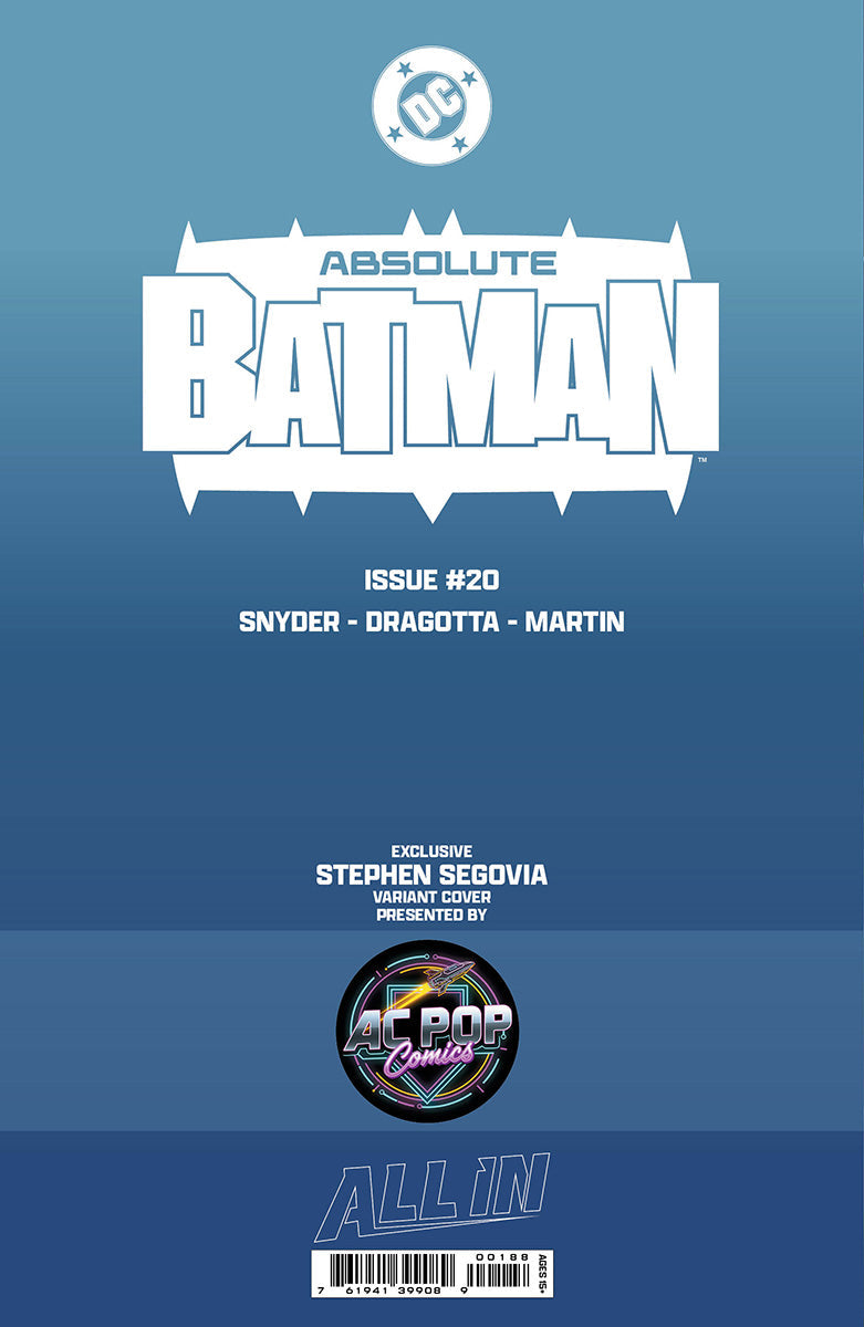ABSOLUTE BATMAN #20 STEPHEN SEGOVIA SDCC CONVENTION EXCLUSIVE VIRGIN VAR (05/13/2026)