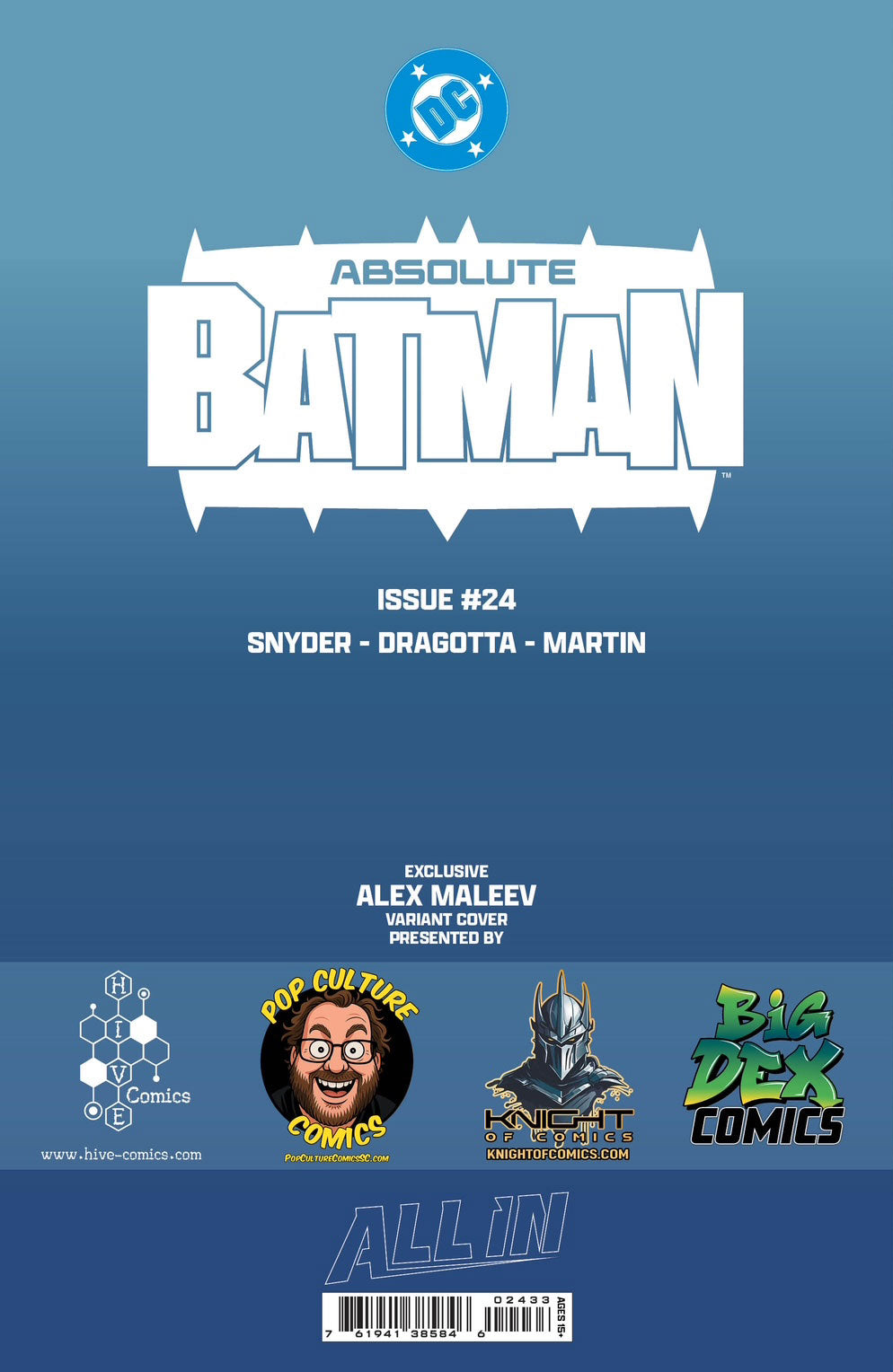 Absolute Batman #24 ALEX MALEEV Big Dex Comics Exclusive Variants