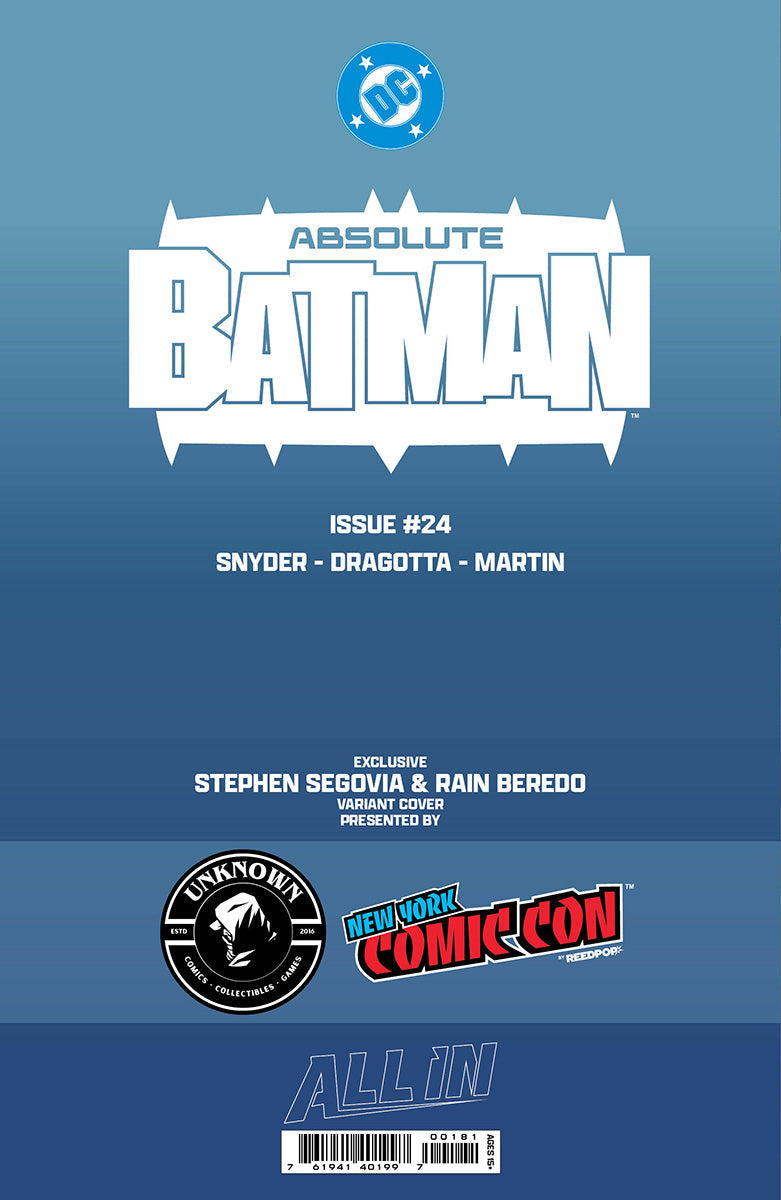 [BLACK & WHITE] ABSOLUTE BATMAN #24 STEPHEN SEGOVIA NYCC EXCLUSIVE VIRGIN VAR (10/28/2026)