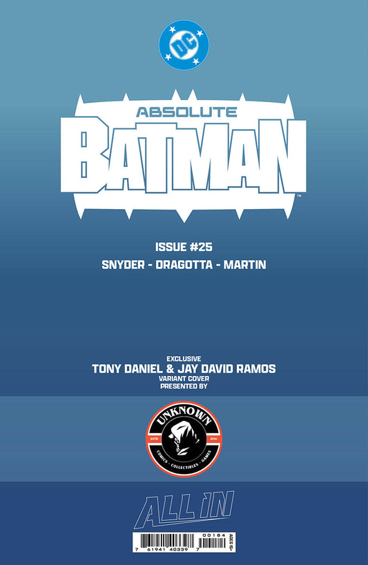 [BLACK & WHITE] ABSOLUTE BATMAN #25 TONY DANIEL EXCLUSIVE VIRGIN VAR (10/28/2026)
