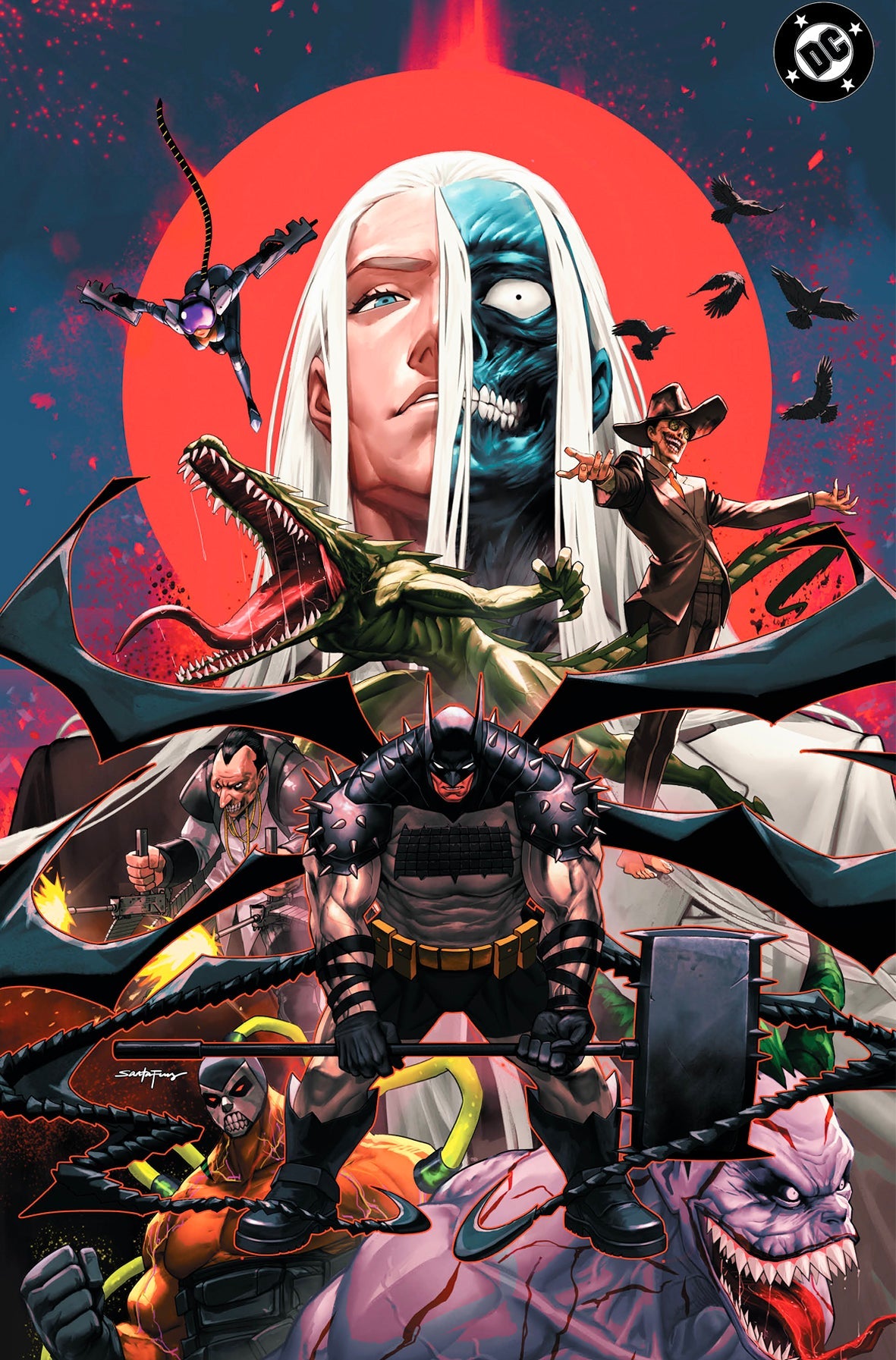 ABSOLUTE BATMAN #21 - SANTA FUNG TRADE, VIRGIN & SPOT FOIL VARIANT KNIGHT OF COMICS EXCLUSIVE BUNDLE SET (REGULAR COVER A FOR FREE) LTD 100