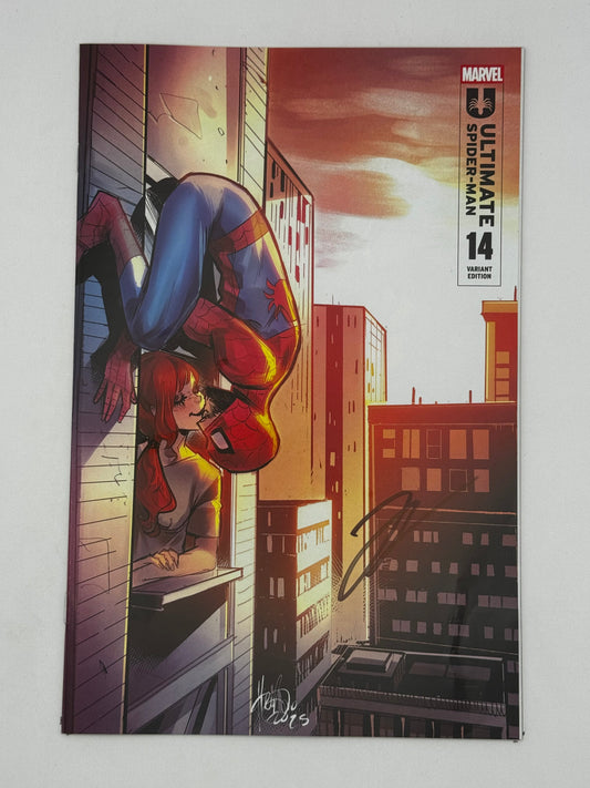 [Signed by Hickman] Ultimate Spider-Man #14 Unknown Comics Andolfo Exclusive Var [INST]