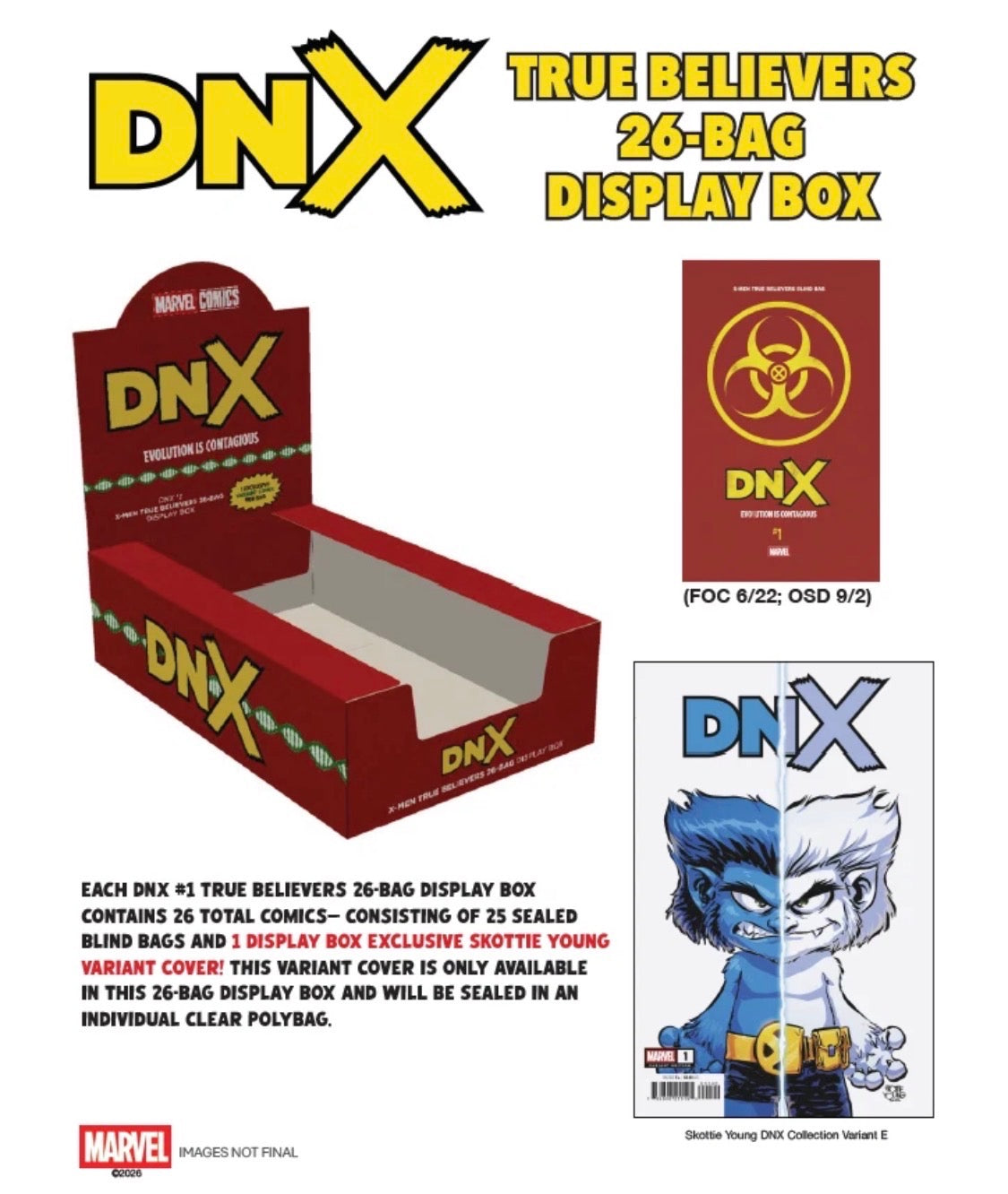 DNX #1 True Believers 26-Bag Display Box with the Skottie Young Box Only Exclusive!