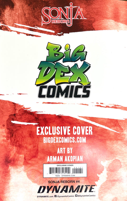 Sonja Reborn #4 ARMAN AKOPIAN  Big Dex Comics Virgin Variant