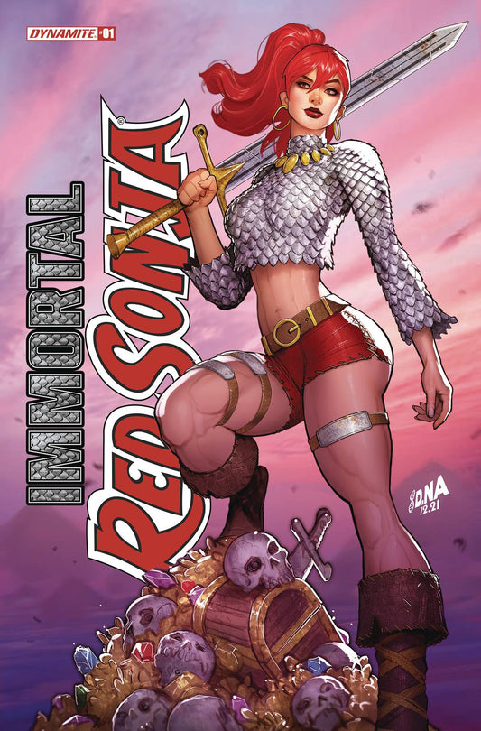 [SIGNED by David Nakayama] IMMORTAL RED SONJA #1 DAVID NAKAYAMA EXCLUSIVE FOIL STAMPED LOGO VAR (11/30/2022)