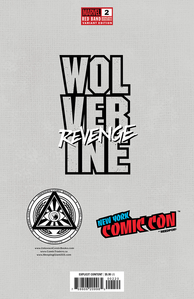 [Signed by Hickman] Wolverine: Revenge - Red Band #2 Virgin CON Unknown Comics Kirkham Exclusive Var Explicit Content [INST]