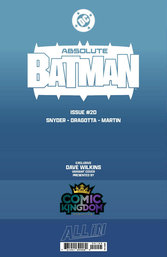 Absolute Batman #20 Dave Wilkins Spot Foil Variant Back Cover DC Comics