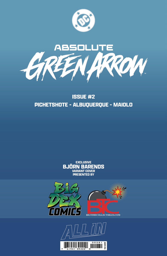 Absolute Green Arrow #2 BJORN BARENDS HeroesCon Exclusive Virgin Variant Back Cover