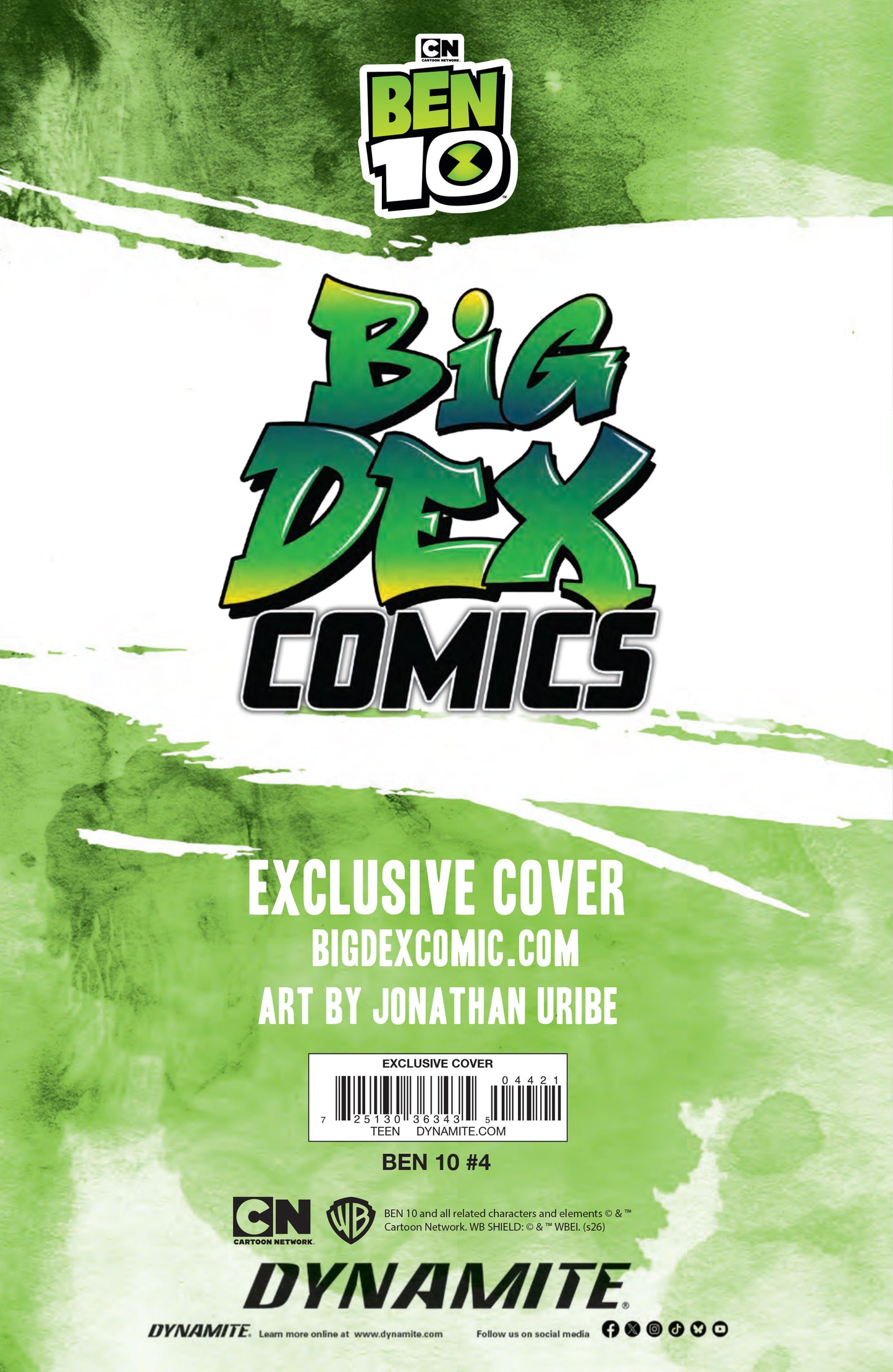 Ben 10 #4 JONATHAN URIBE Big Dex Comics Exclusive Trade Dress Variant back cover