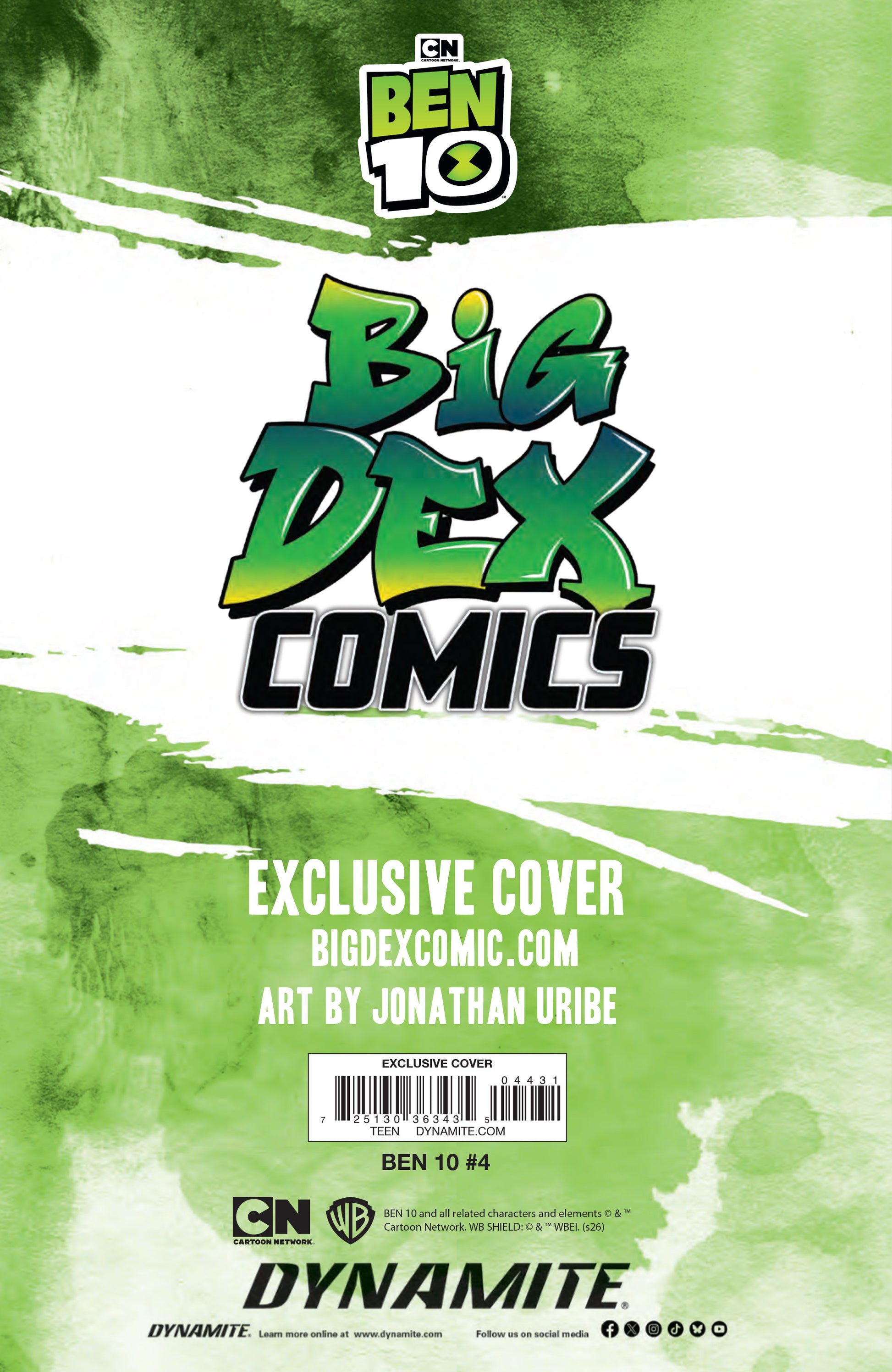 Ben 10 #4 JONATHAN URIBE Big Dex Comics Exclusive Virgin Variant back cover