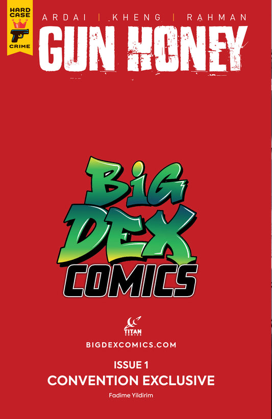 Gun Honey #1 Fadime Yildirim Big Dex MegaCon Exclusive Virgin Variant back cover design Big Dex Comics MegaCon exclusive edition published by Titan Comics