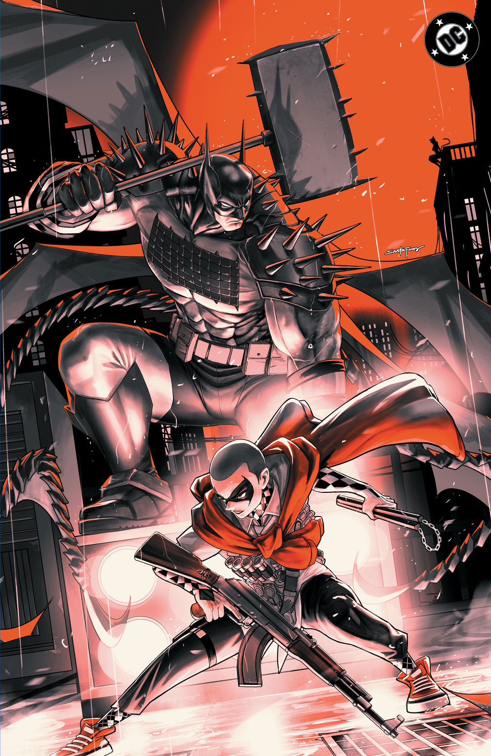 SANTA FUNG’S Absolute Batman #22 SDCC Pink Foil Exclusive Variant comic book front cover featuring stunning Batman artwork and premium pink foil finish