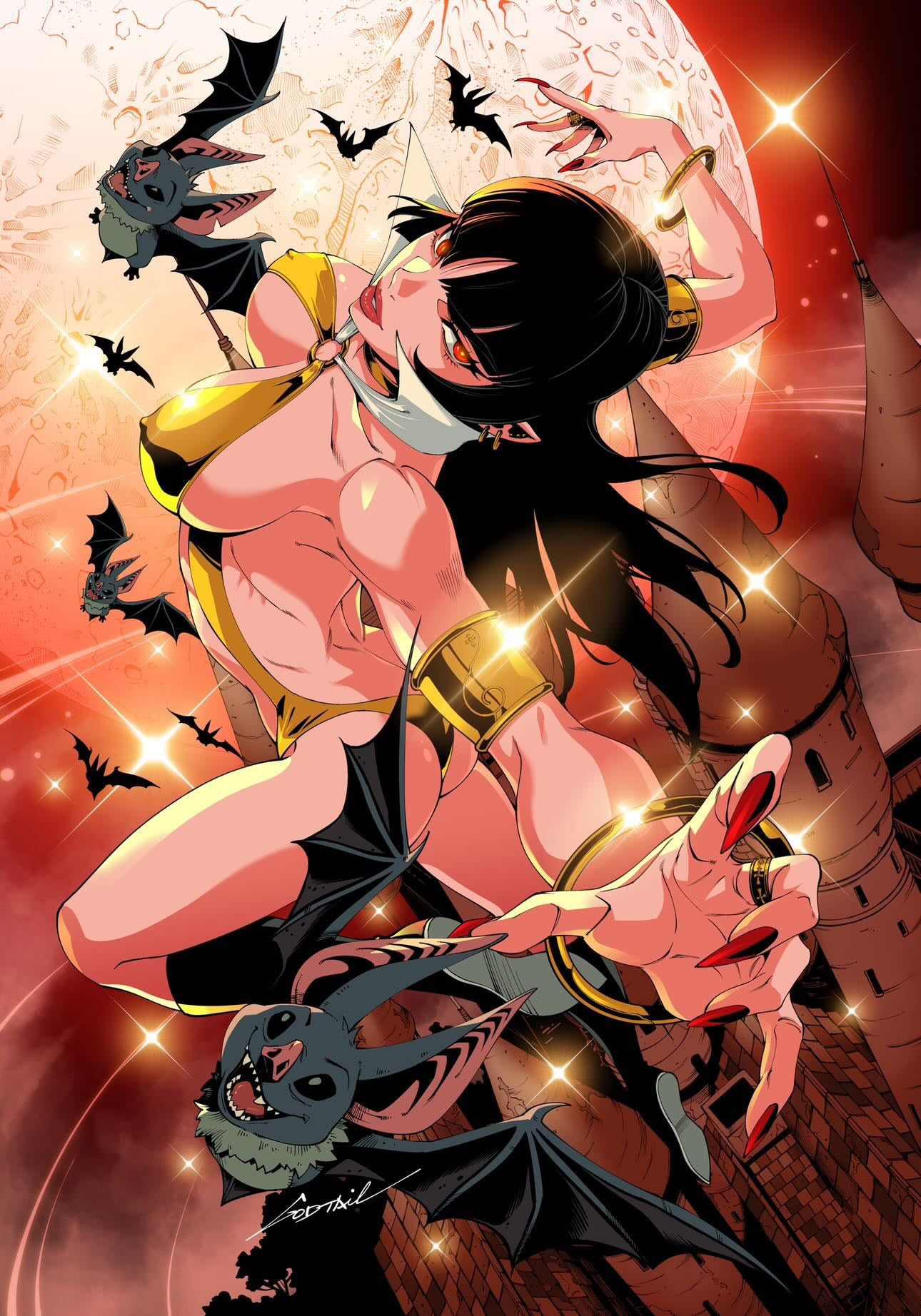 Vampirella #4 GODTAIL Red Moon Virgin Variant Front Cover